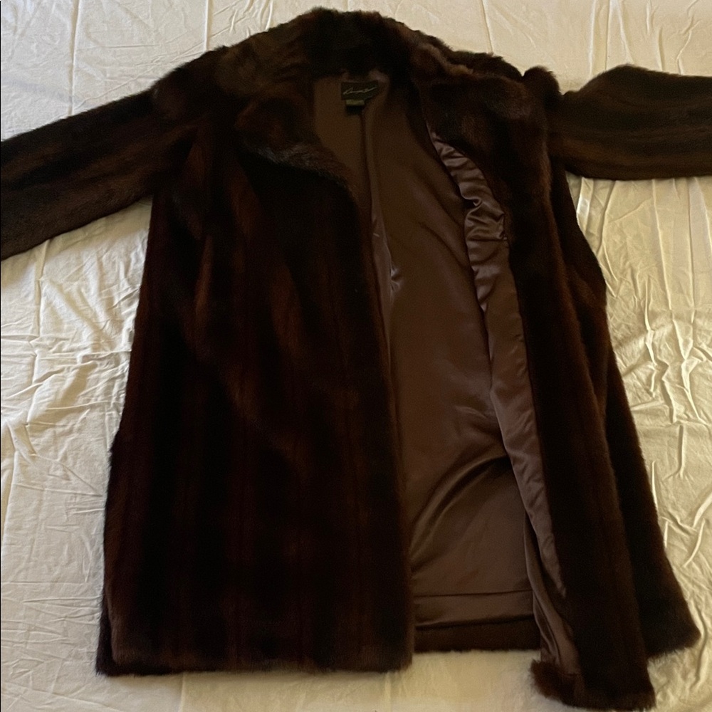 Chic Dark Brown Long Length Faux Fur Coat - Picture 2 of 4